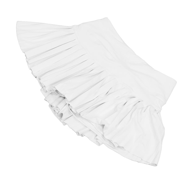 Sommer plissert skjørt Mykt pustende hvite tennisshortsskjørt med lommer for jente kvinner Fitness S