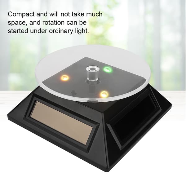LED Lys Roterende Solenergi Smykker Ur Telefon Display Makeup Holder Stativ