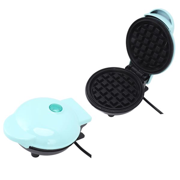 Mini våffeljärn, dubbelsidig, rund, multifunktionell frukostmaskin för toast och smörgåsar, EU-kontakt, 220 V, blå