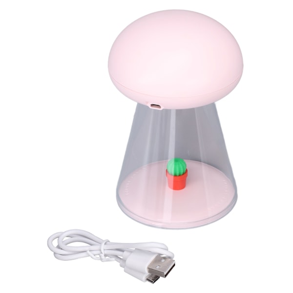 Natlampe 7 farver nem bærbar genopladelig batteri USB opladning dejlig form baby søvn natlysPink