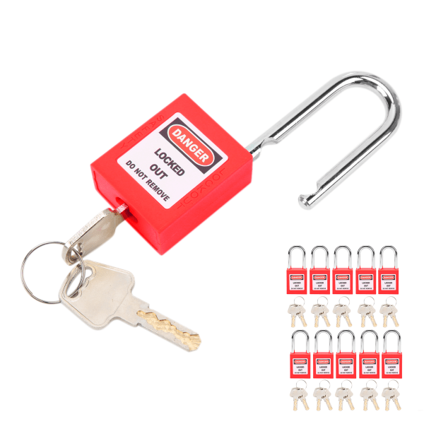 10 set 38 mm lockout-lås Nylon industriteknisk isolering för kemisk power