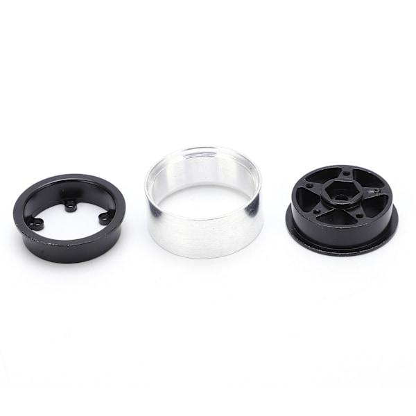 4 st RC Aluminium Alloy Beadlock Hjul Fälg Nav för Axial SCX24 90081 1/24 RC Bil Uppgradering Delar Svart