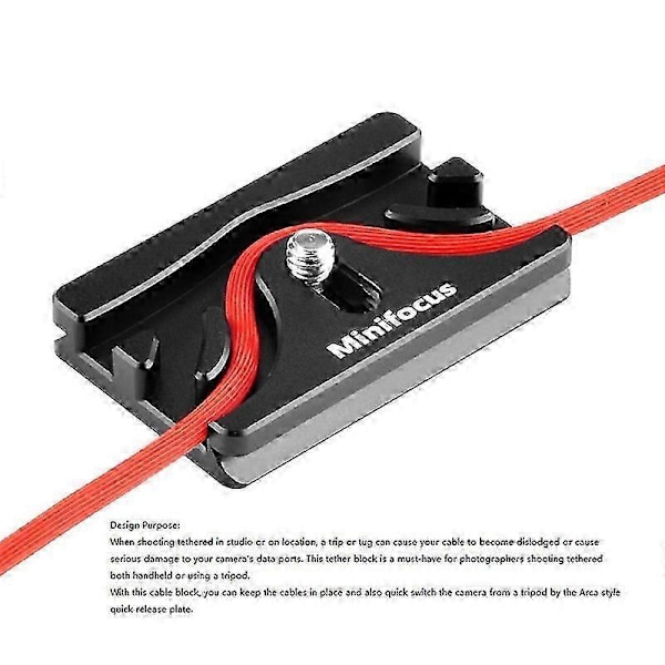 Kabelblock Snabbkopplingsplatta Swiss Skyddar Kameradata Kabelanslutningsskydd kompatibel med Tethered
