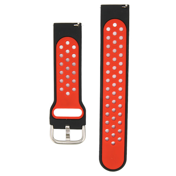 20mm pehmeä silikonihihna rannekorun vaihto ilmareikillä Amazfit GTS 3:lle, musta punainen