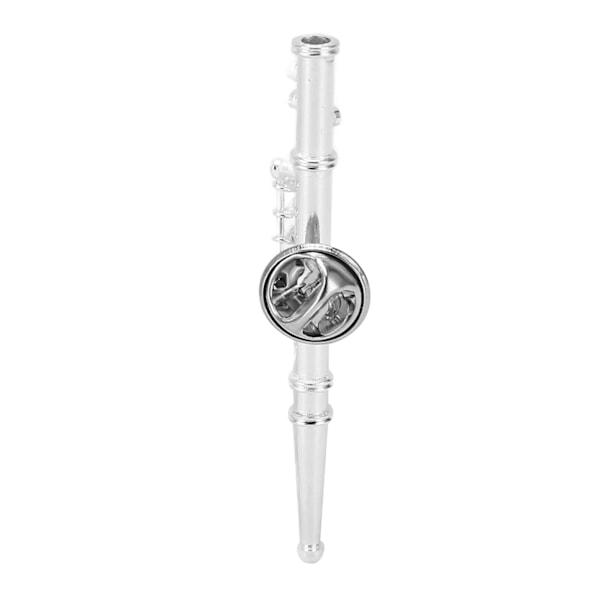 Miniatyr flöjt brosch hög simulering utsökt miniatyr flöjt modell musikalisk brosch för musikälskare silver