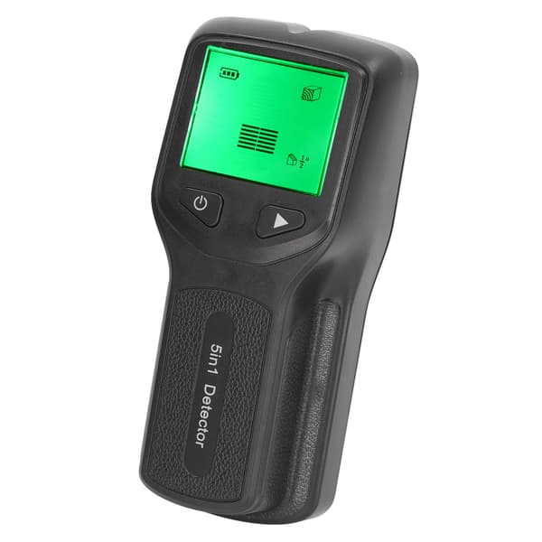 Søger til bjælker Vægscanner Sensor 5 i 1 Detektor HD LCD-skærm til træ AC-ledning Centerkant Sort
