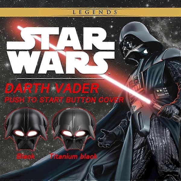 Darth Vader Star Wars Car Ignition Button Cover, One-Button Start Protective Switch Decoration, Anti-Scratch Metal Sticker