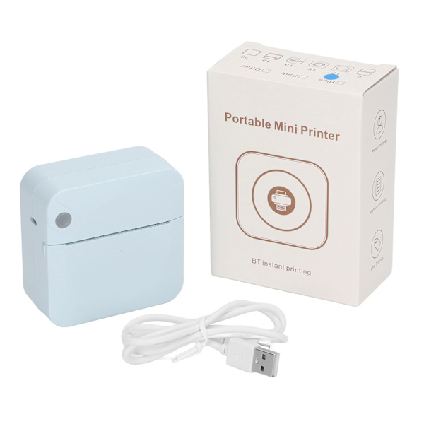 Mini Printer Student Blå Mini Lomme Bærbar Bluetooth Termisk Printer til Forkerte Spørgsmål Noter Fotos Dokumenter