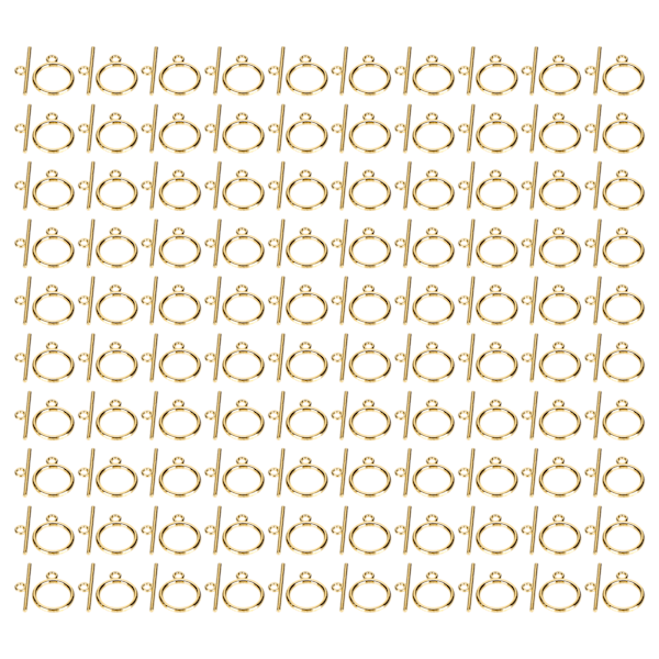 100 set spännen i guld, legering, armband, OT-spänne, gör-det-själv-smyckestillverkning
