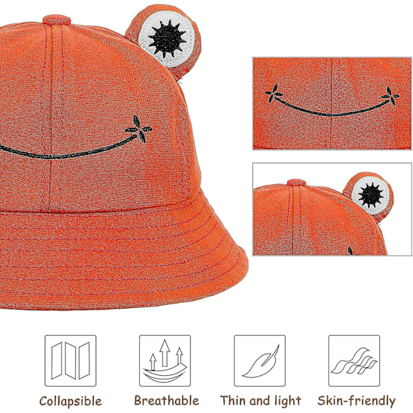 Froskebøtte Solhatt for Kvinner og Barn - Oransje 51-53 cm