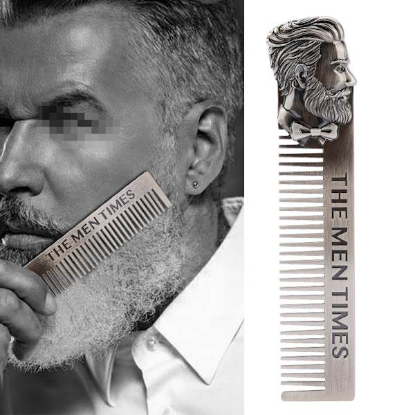 Gentleman Shape Rustfritt stål bærbar lommeskjegg Barbering Kam bart hår