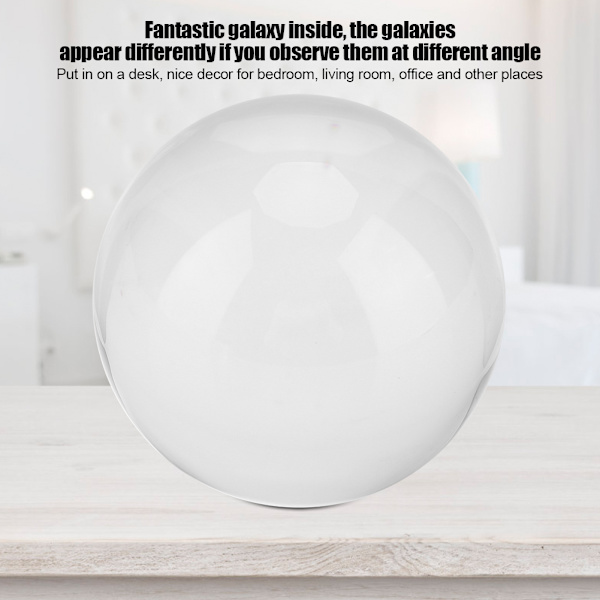8 cm klar kristallkula transparent galaxier sfär förmögenhetskula hemmakontorsdekor (galax)