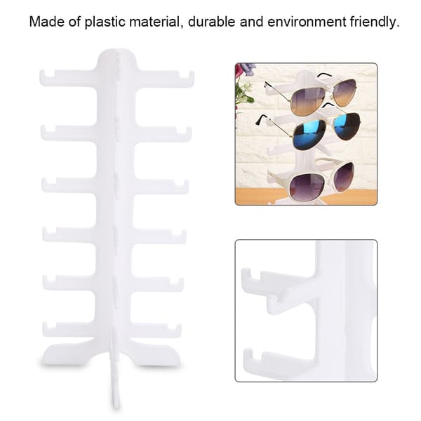 Plastik Solbriller 6 Par Briller Ramme Display Holder Rack Organizer Stand