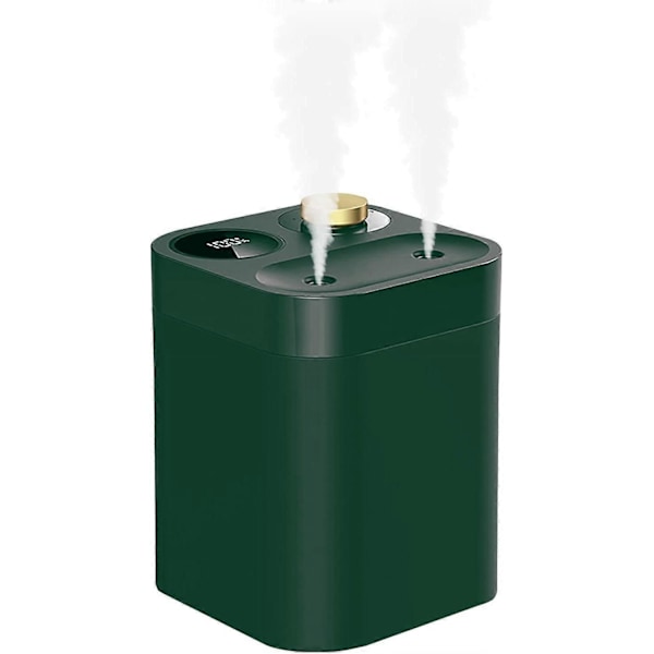 Mini Bærbar Batteri Luftfukter, 28dB Stille, Dobbel Spraydyse, 5 Spraymoduser med Strømindikator & Auto Avstenging Grønn