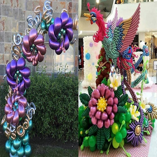 100 stk. Metalliske Latex 260Q Balloner til at Vride Dyr Blomster til Dekor Fødselsdag Bryllup Forlovelse Jubilæum Festival Picnic eller enhver Venner & Fa
