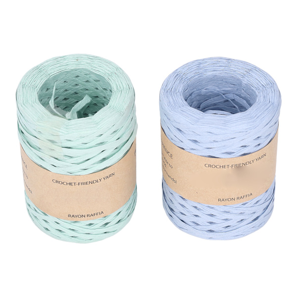 2 ruller raffia-bånd 164 meter DIY håndværk raffia garn miljøvenligt bionedbrydeligt genanvendeligt raffia-garn til hat håndtaske