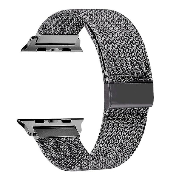 Stainless Steel Mesh Watch Strap - Quick Release Bracelet for Men and Women - Black Replacement Band - 38mm