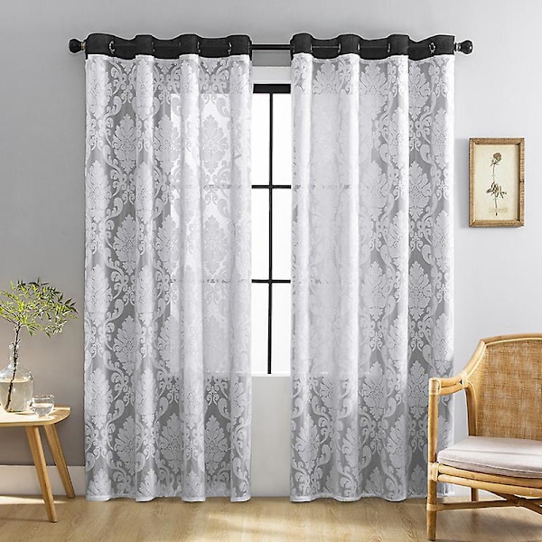 Gardiner för Vardagsrum Modern Cirkel Effekt, Inredningsgardiner och Draperier för Sovrumsfönster Termiska Mörkläggningsgardiner Halvtäckande, Öljetter, 140 x 2
