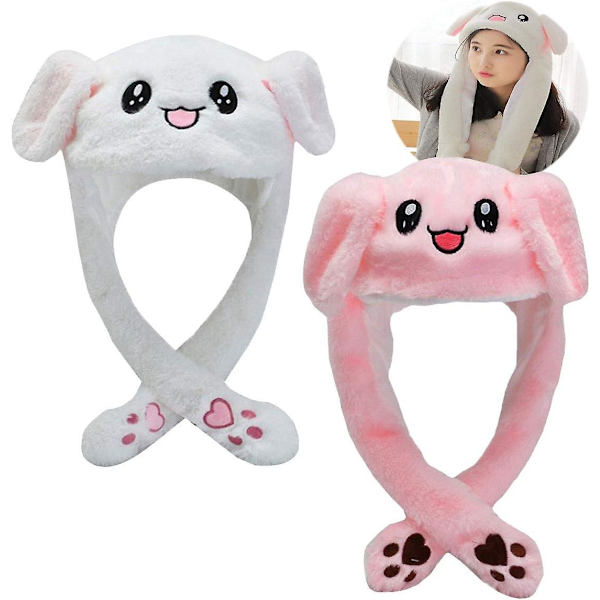 Plysch kaninöron Rollspel Hat Set för kvinnor och barn