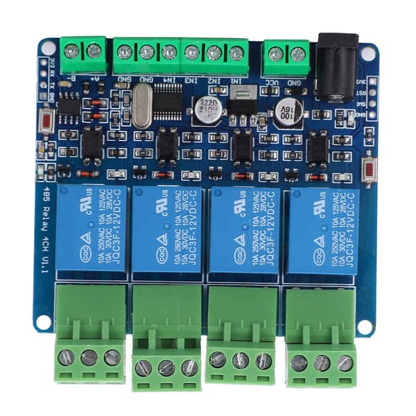 4-kanals relæmodul 12V høj nøjagtighed switch input til RS485/TTL kommunikation