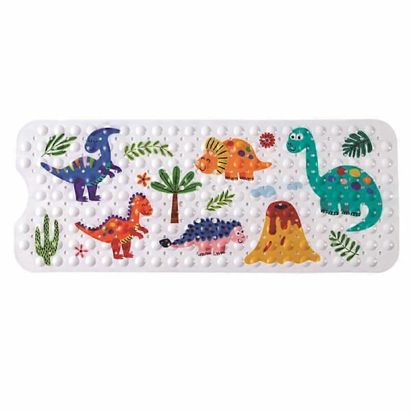 Sklisikker badematte, sklisikker dusjmatte for barn, ekstra lang, dinosaur