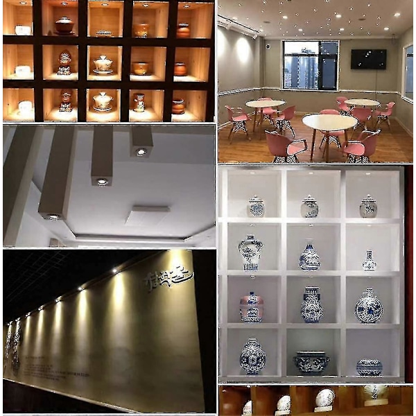 Svart 9 stk Mini 12v 1w Led Tak Innfelt Spotlights Ip65, 3000k (120, Varmhvit).