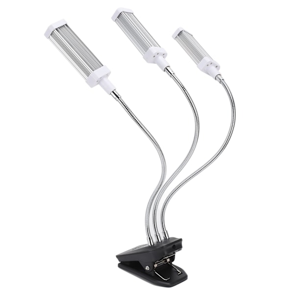 LED-kasvilamppu 3 päätä 360° säädettävä ajoitettu kasvilamppu kasvihuonetoimistoon 100-240V hopea EU-pistoke