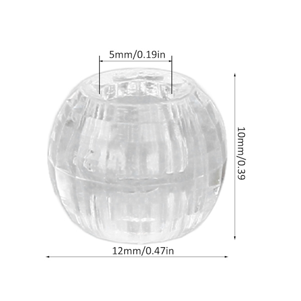 100 kpl Hiuspunonta Helmet Muovit Suuri reikäosio 12mm Rastukat Hiuspunos Helmet Läpinäkyvät