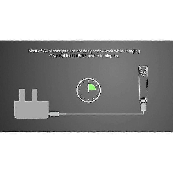 2.4V 3.6V Lader EU Plugg Strømadapter Elektrisk Lader kompatibel med Voksne, Barn, Kjæledyrklippere
