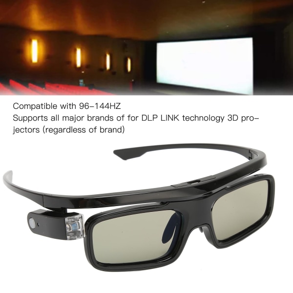3D-briller Profesjonelle 144Hz USB-oppladbare 3D Active Shutter-briller for alle DLP Link 3D-projektorer GL1800