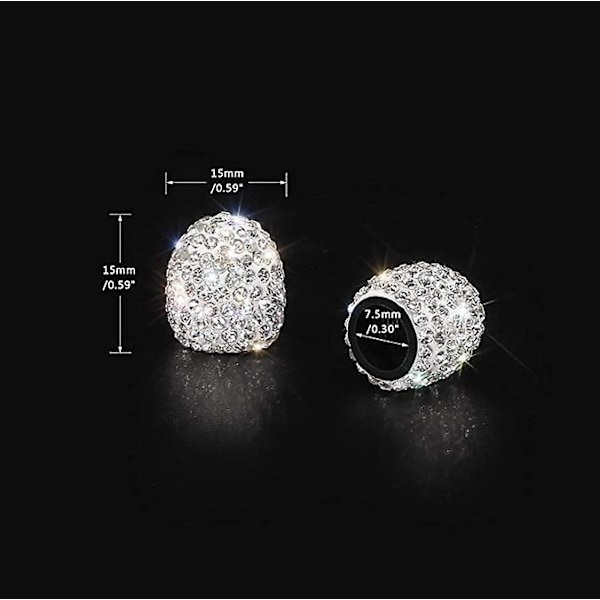 4 stk. Krystal Diamant Rhinestone Dækventil Hætter Universal Ventil Støvhætter Bling Biltilbehør