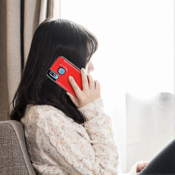 Samsung Galaxy A40 Læder Etui med Kortlommer - Premium Kvalitets Telefon Etui Blå