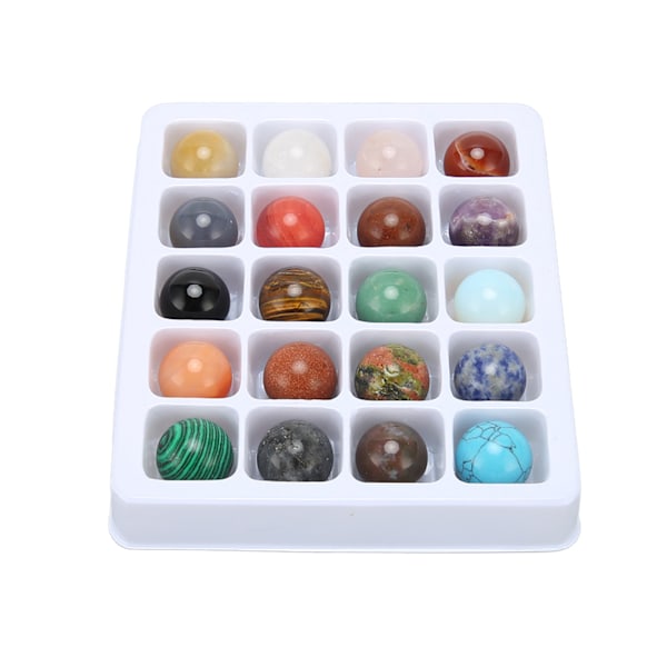20 st Crystal Stone Set Eliminera negativ energi DIY 20mm Diameter Healing Crystals Set för att dekorera smycken