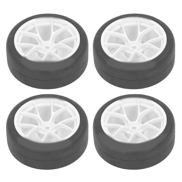 4 st 1/10 On Road Hjul Däck Gummi Universal för TAMIYA TT01 XV01 RC Bil Typ A Vit