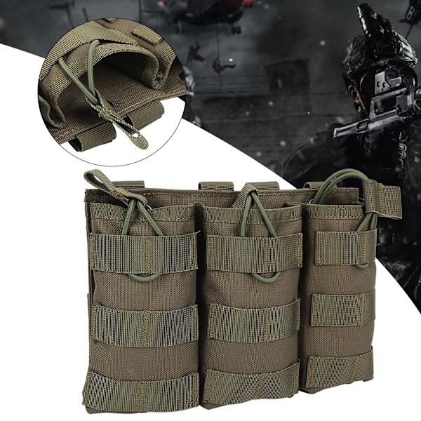 Trippel öppen toppmagasin Molle-påse Militärväska för väst utomhustillbehör (Armégrön)