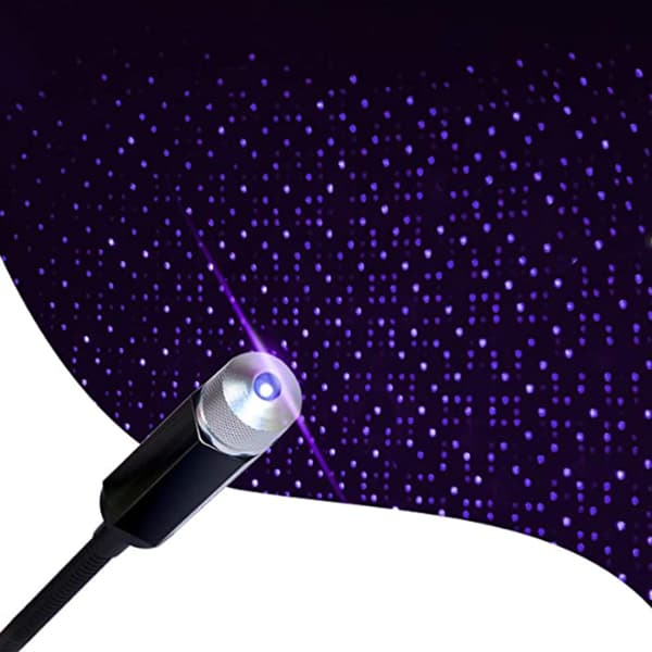 USB Bil Tak Stjernehimmel Lys Romantisk Universal Ambient Projektor Dekorativ Lampe Blå Lilla