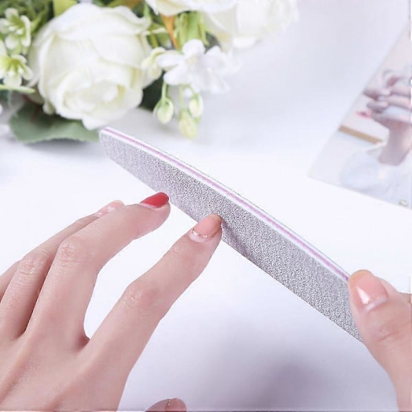 Professionellt Återanvändbart Dubbelsidigt Nagelslippapper (100/180 Korn) Manikyrverktyg Nagelstil Combo av 5/10/25 25st