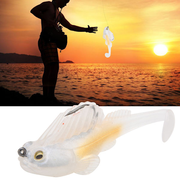 Silica Gel kunstig bionisk fisk lokke agn fiskeutstyr med flash paljetter 7CM 14g(SOO62-6)