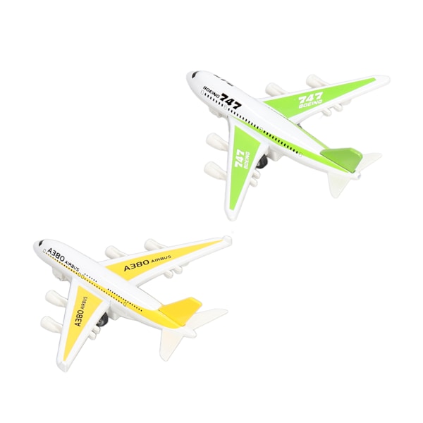 1:60 2-pack flygplansmodell i metall - bärbar modell för pojkar och flickor, typ A