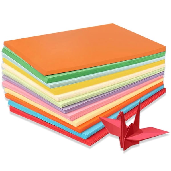 100 Ark Farget A4 Pakke 70gsm Håndlaget Papir for DIY Kunst