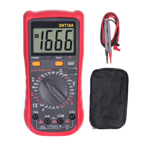 Digitalt multimeter og analysator 1000V DC 750V AC strømspændingsmåler med digitalt display