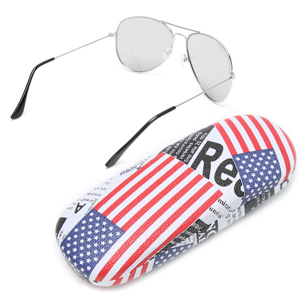 UV400 färgskiftande polariserade linsglasögon AntiUV Fashionabla unisex (silverbåge)
