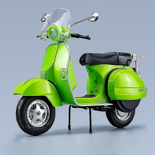 1:10 Vespa 125 Alloy Vapaa-ajan Moottoripyörämalli Painevaletut Metalliset Moottoripyörät Simulaatio Ääni Valo Lelut Lapsille Lahjat Zekai Vihreä