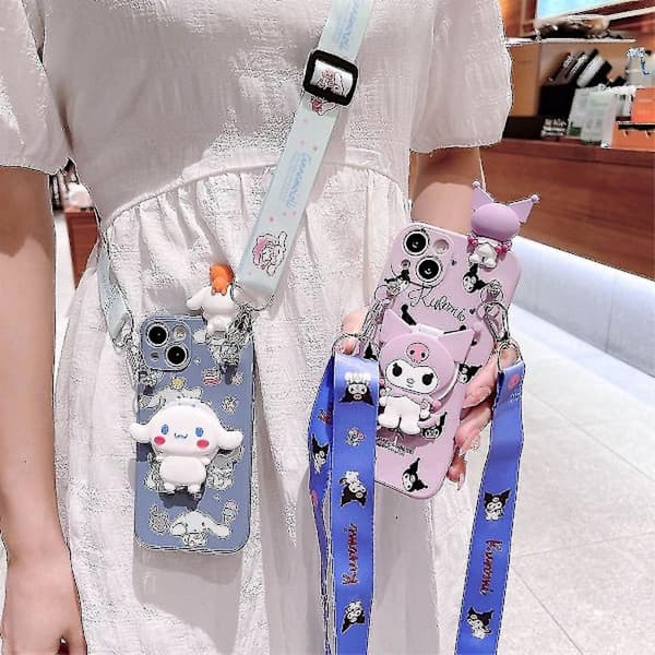 Kawaii Kuromi Tecknat Telefonfodral För Iphone 14 13 12 11 Pro Max Mini Xr X Xs Max 8 7 Plus Se Anti-fall Skydd A2 För iphone 11 A2 A2 For iphone 11