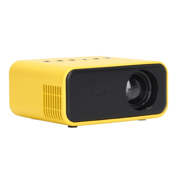 Miniprojektor Bærbar Mini Hjemmefilmprojektor HD LED Mikro Mobiltelefon Sammeskjermprojektor for bærbar PC TV Telefon Nettbrett Gul EU-plugg 100-240V