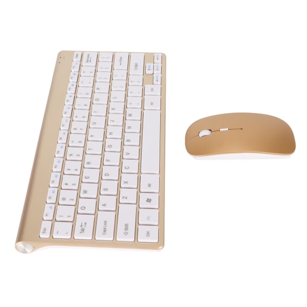 Smart Wireless Keyboard Mouse Kit Hiljainen LED-ilmaisin Vedenpitävä Power Kompakti Näppäimistö Set Office Goldille