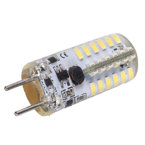 48LED silikonlampa 3W 300LM GY6.35 BiPin-lampa AC12V för ljuskrona taklampa (Kallvit 60006500K)
