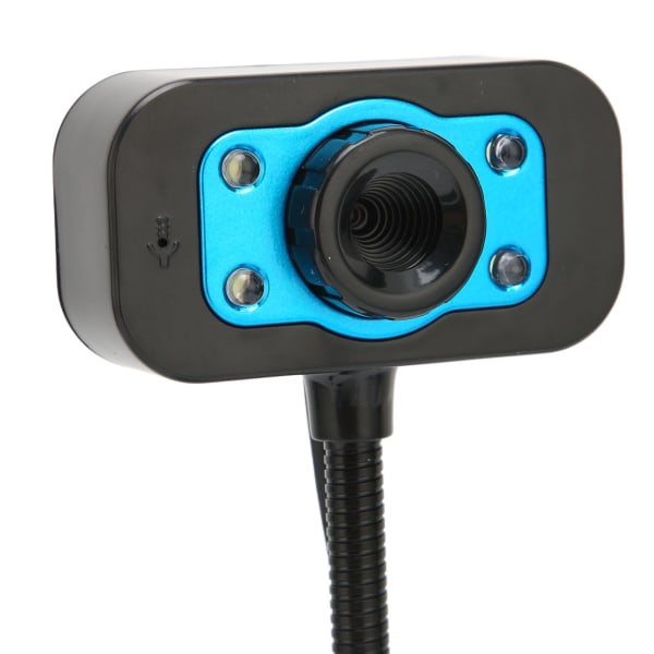 Webbkamera High Definition Manuell Fokus USB Streaming Webcam med LED Fill Light-mikrofon