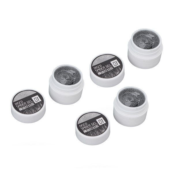3PCS Nail Spider Gel Wire Drawing Shine Finish Long Lasting High Elasticity Art DIY 8g för nybörjare kvinnor silver