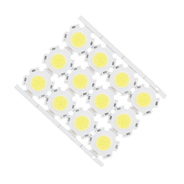 12 stk. LED-chips COB-lysemitterkomponent 5W 15‑17V til DIY-spotlights Downlight Loftlampe Hvidt Lys